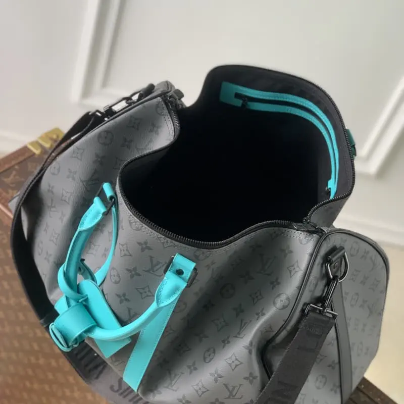 M11481 Silver Flower Light Blue 50 50x29x22cm High Quality Bags - Image 9