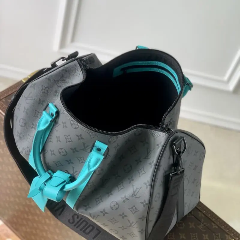 M11481 Silver Flower Light Blue 45 45x27x20cm High Quality Bags - Image 9