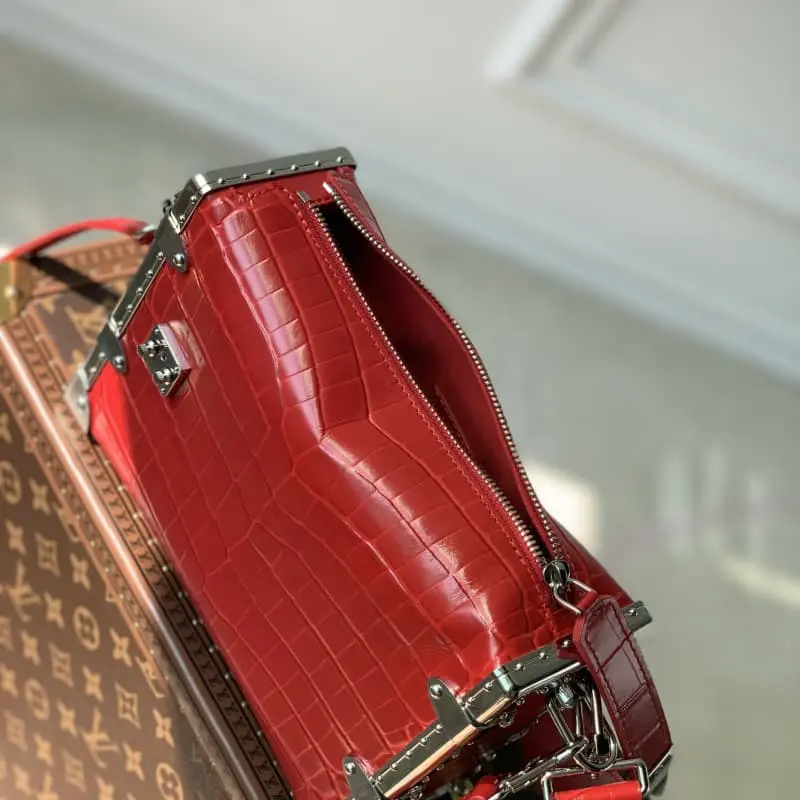 M21477 Red crocodile pattern 21x14x6cm High Quality Bags - Image 8