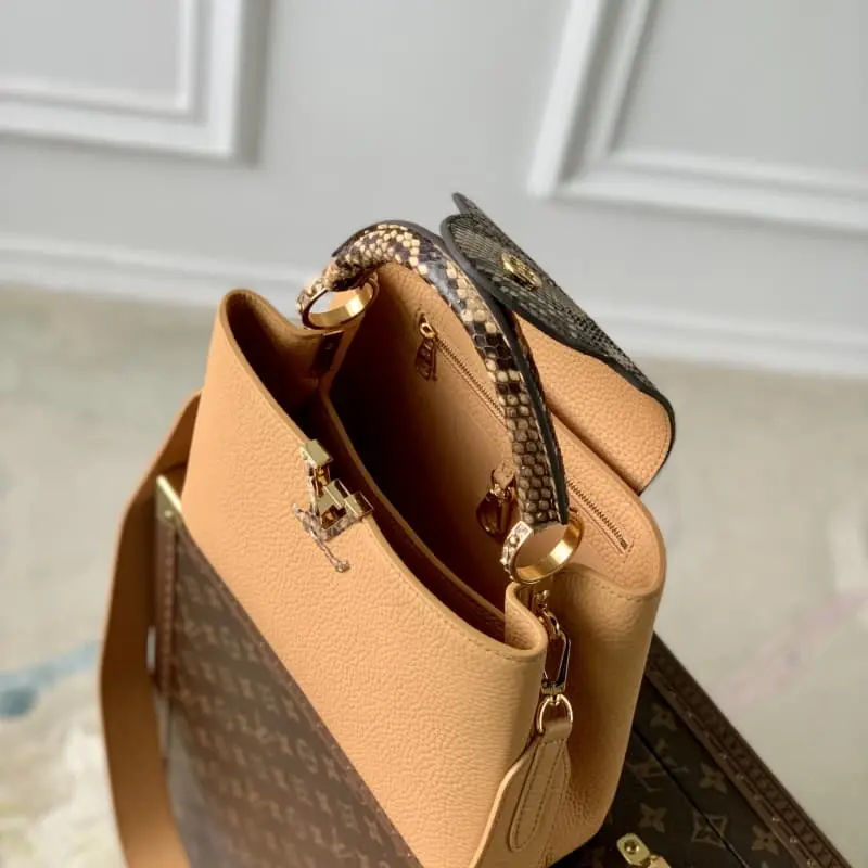 N80741 Tan with Python pattern Small 27x18x9cm High Quality Bags - Image 8