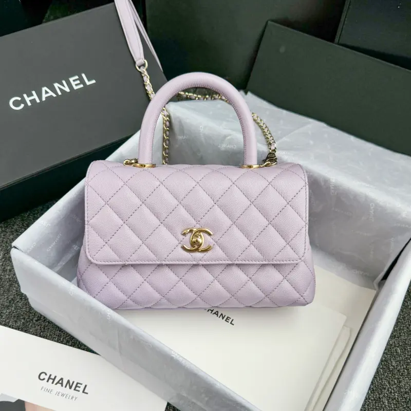 Small Size 24cm Cowhide Handle High Quality Bags