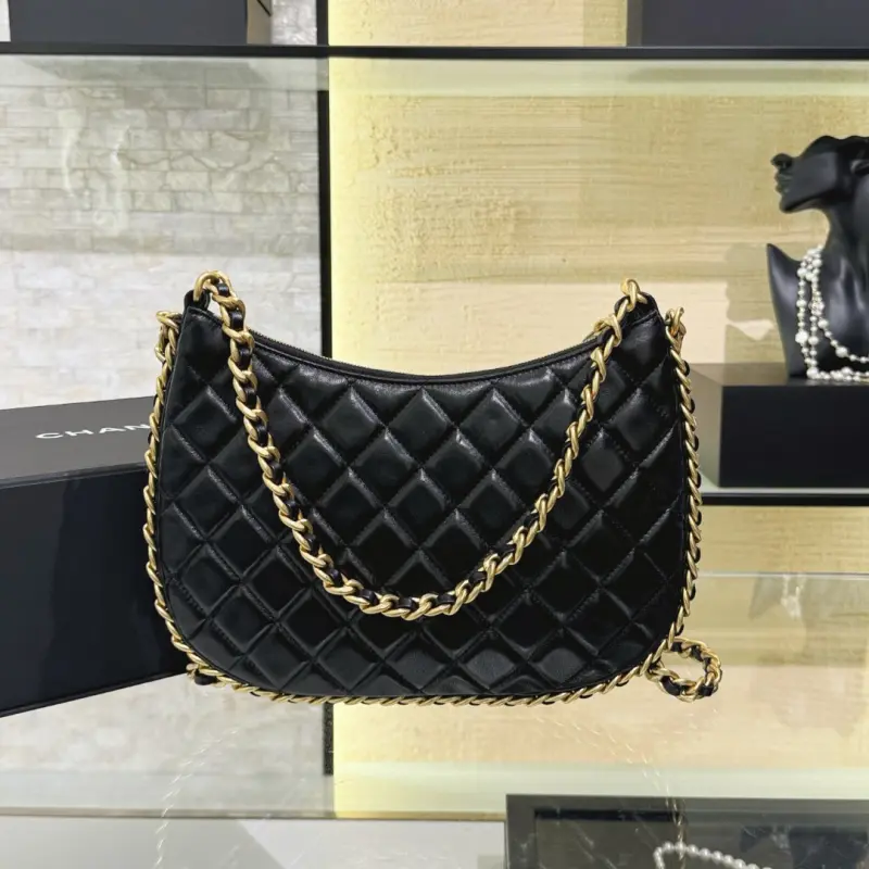 23B Double Chain Hippie Underarm Bag High Quality Bags - Image 3