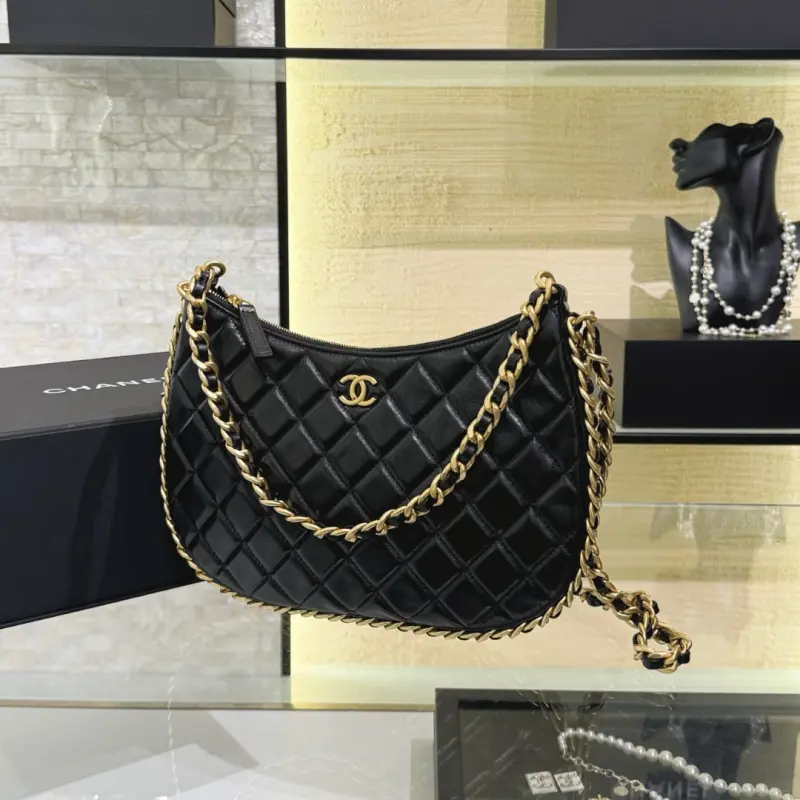 23B Double Chain Hippie Underarm Bag High Quality Bags - Image 2