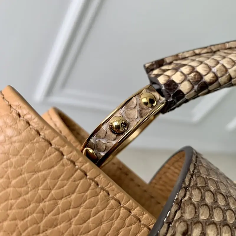 N80741 Tan with Python pattern Small 27x18x9cm High Quality Bags - Image 7