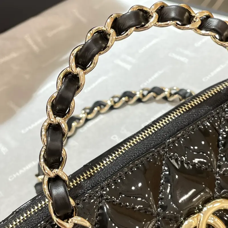 23s Leather Shell Bag Black Large High Quality Bags - Image 7