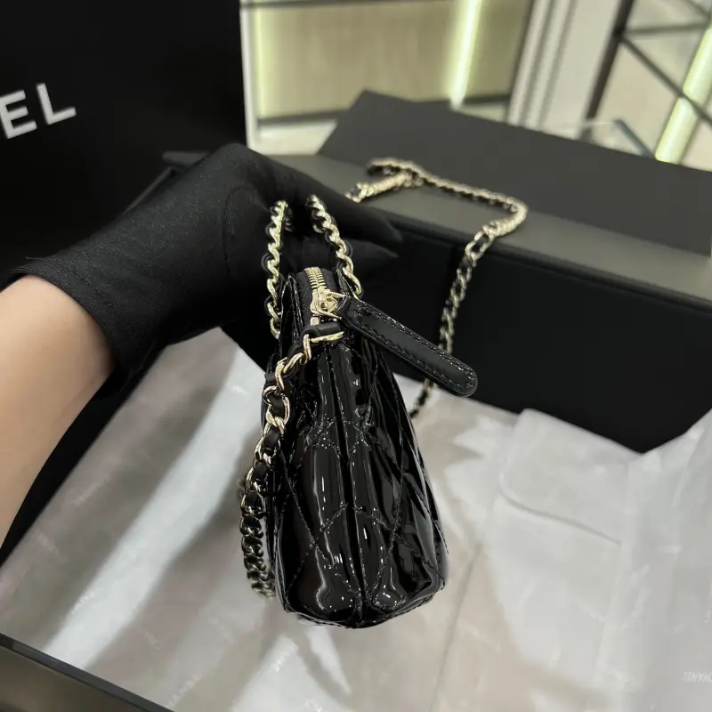 23s Black Patent Shell Bag Small Size High Quality Bags - Image 3