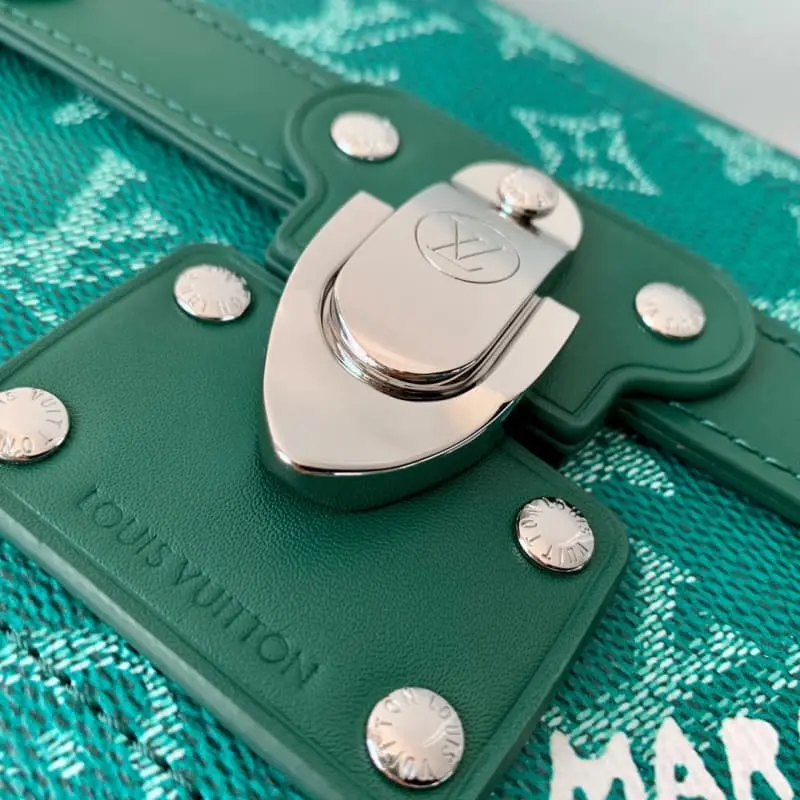 M12686 Green Flower 15x7x19cm High Quality Bags - Image 5