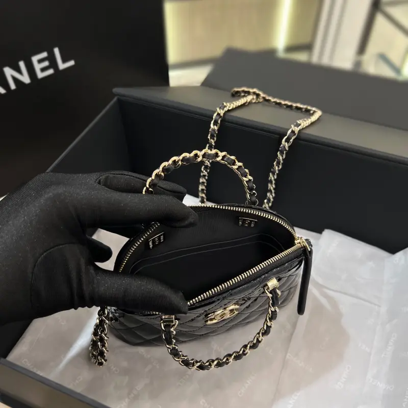 23s Black Patent Shell Bag Small Size High Quality Bags - Image 2