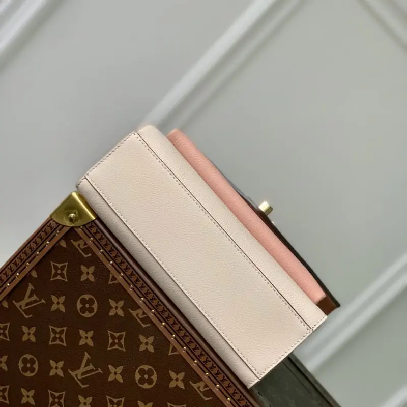 M22190 Pink and white 22.5x17x5.5cm High Quality Bags - Image 4