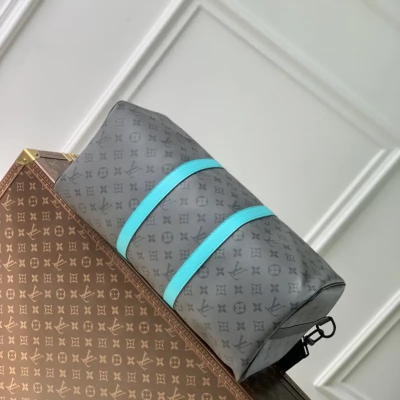 M11481 Silver Flower Light Blue 45 45x27x20cm High Quality Bags - Image 4