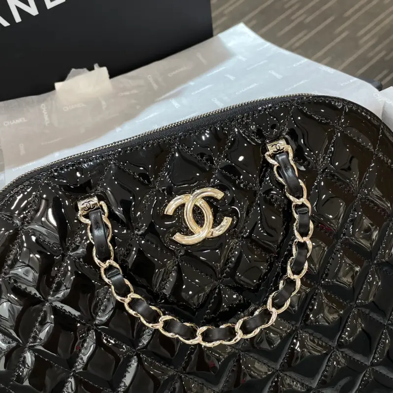 23s Leather Shell Bag Black Large High Quality Bags - Image 4