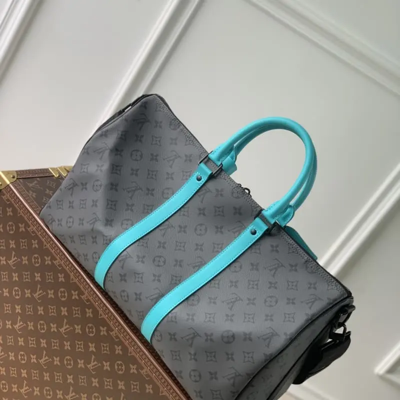 M11481 Silver Flower Light Blue 45 45x27x20cm High Quality Bags - Image 3