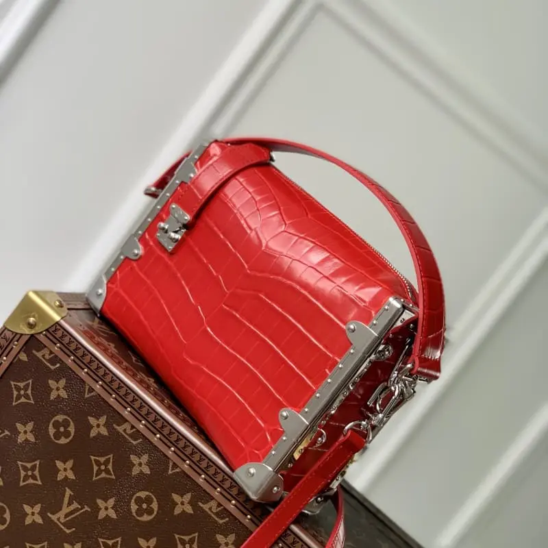 M21477 Red crocodile pattern 21x14x6cm High Quality Bags - Image 3