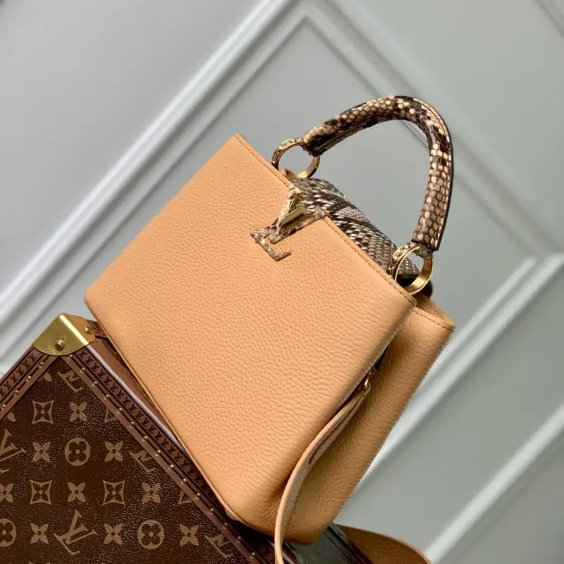 N80741 Tan with Python pattern Small 27x18x9cm High Quality Bags - Image 3