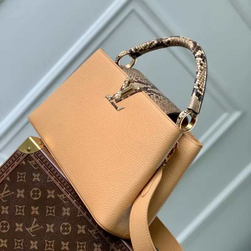 N80741 Tan with Python patternMedium 31.5x20x11cm High Quality Bags - Image 3