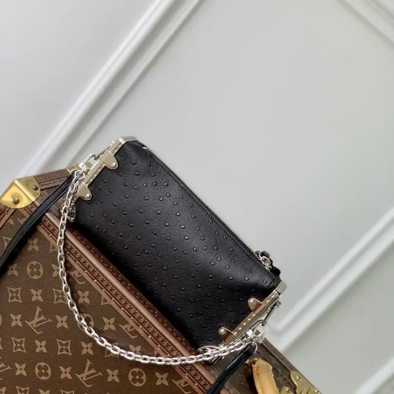 M25445 Black Ostrich 23x12x4cm High Quality Bags - Image 3