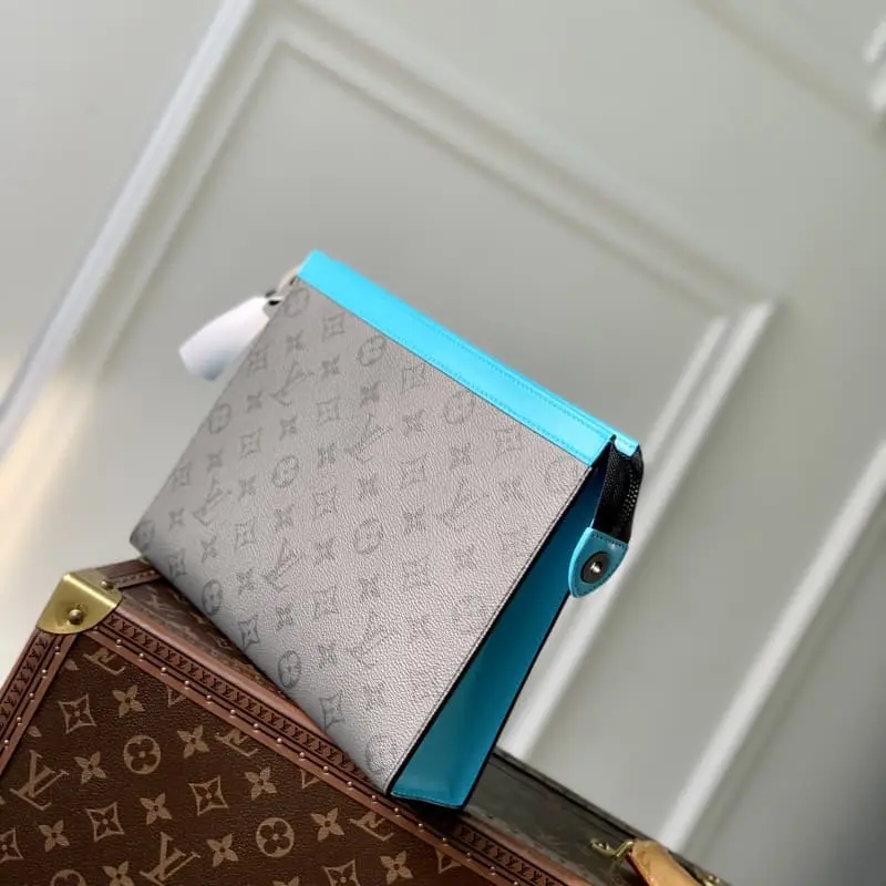 M44466 Grey Flower Blue HH153 26x20x5cm High Quality Bags - Image 3