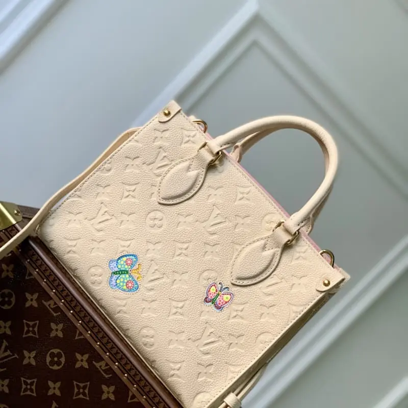 M21732 Beige flowers 25x19x11.5cm High Quality Bags - Image 2