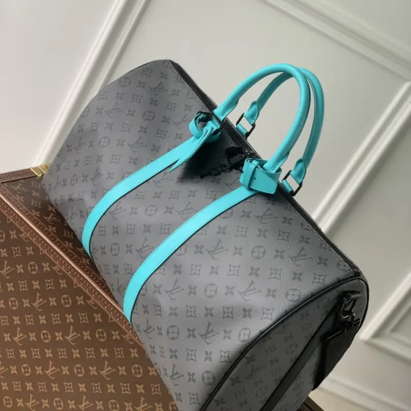 M11481 Silver Flower Light Blue 50 50x29x22cm High Quality Bags - Image 2