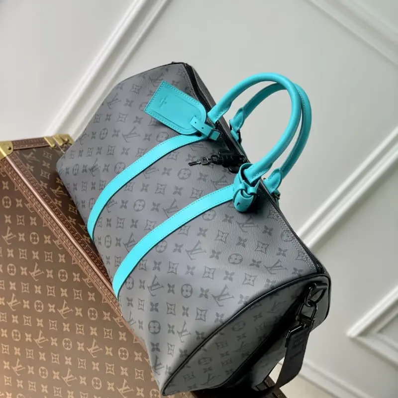 M11481 Silver Flower Light Blue 45 45x27x20cm High Quality Bags - Image 2