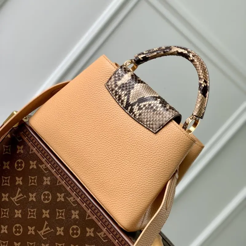 N80741 Tan with Python pattern Small 27x18x9cm High Quality Bags - Image 2