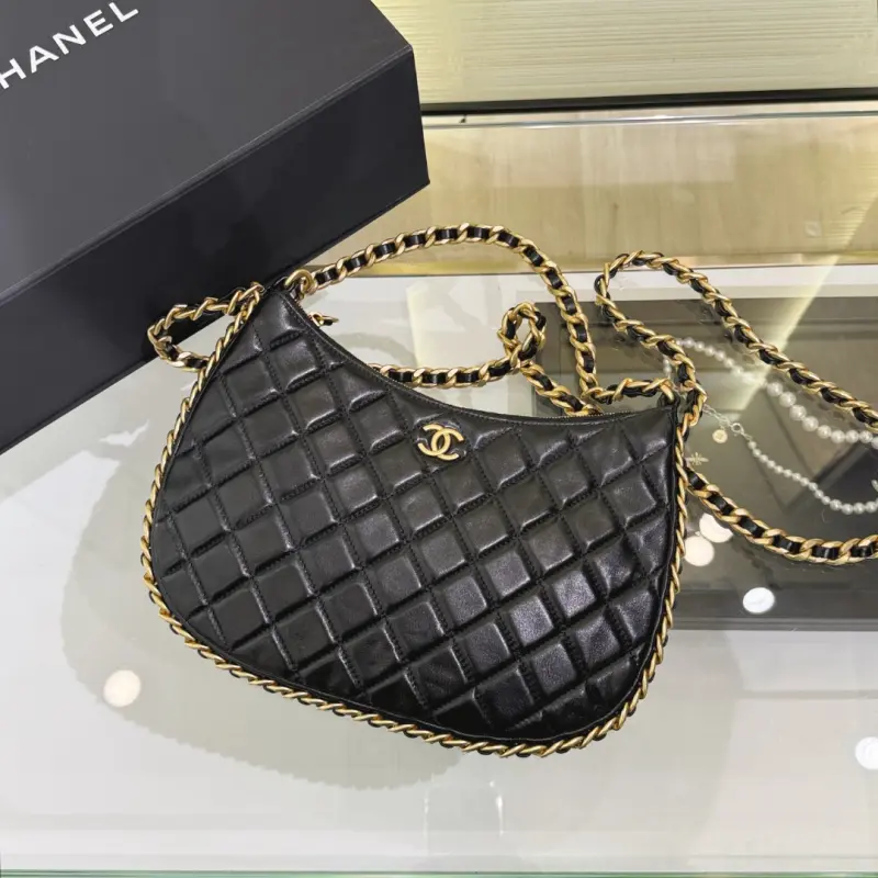 23B Double Chain Hippie Underarm Bag High Quality Bags - Image 8