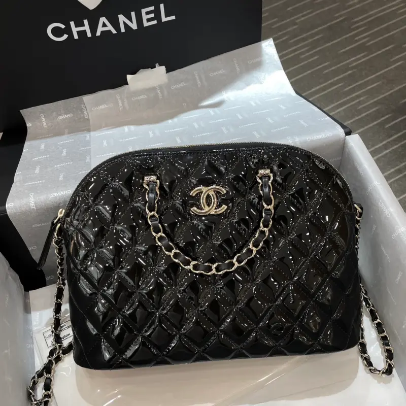 23s Leather Shell Bag Black Large High Quality Bags - Image 2