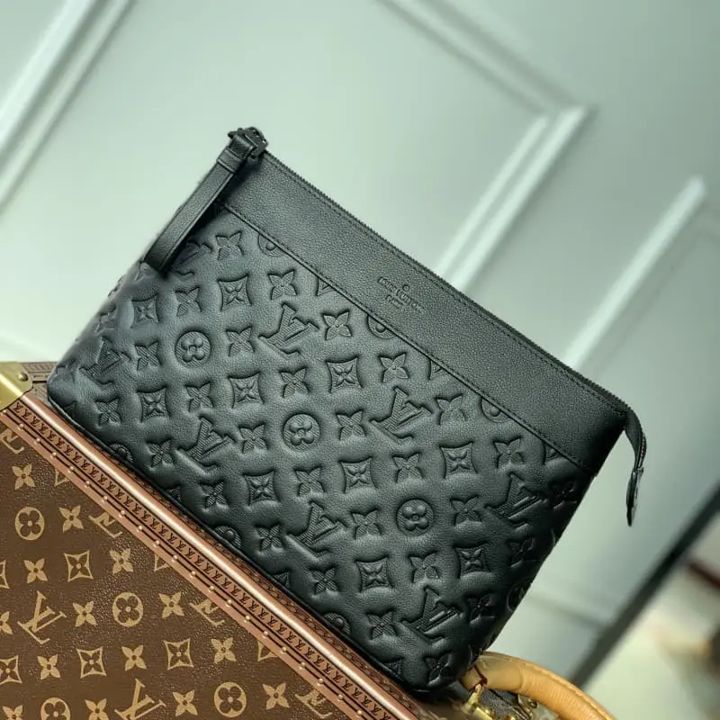 M82545 Black full leather embossed 32x21x8cm High Quality Bags