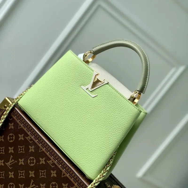 M21689 Green with White 27x18x9cm High Quality Bags