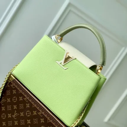 M21689 Green with white 31.5x20x11cm High Quality Bags