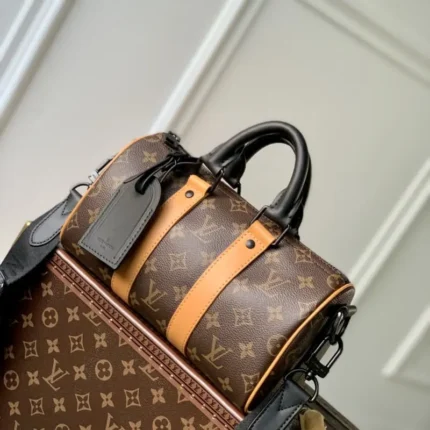 M46687 old flower yellow leather 25x15x11cm High Quality Bags