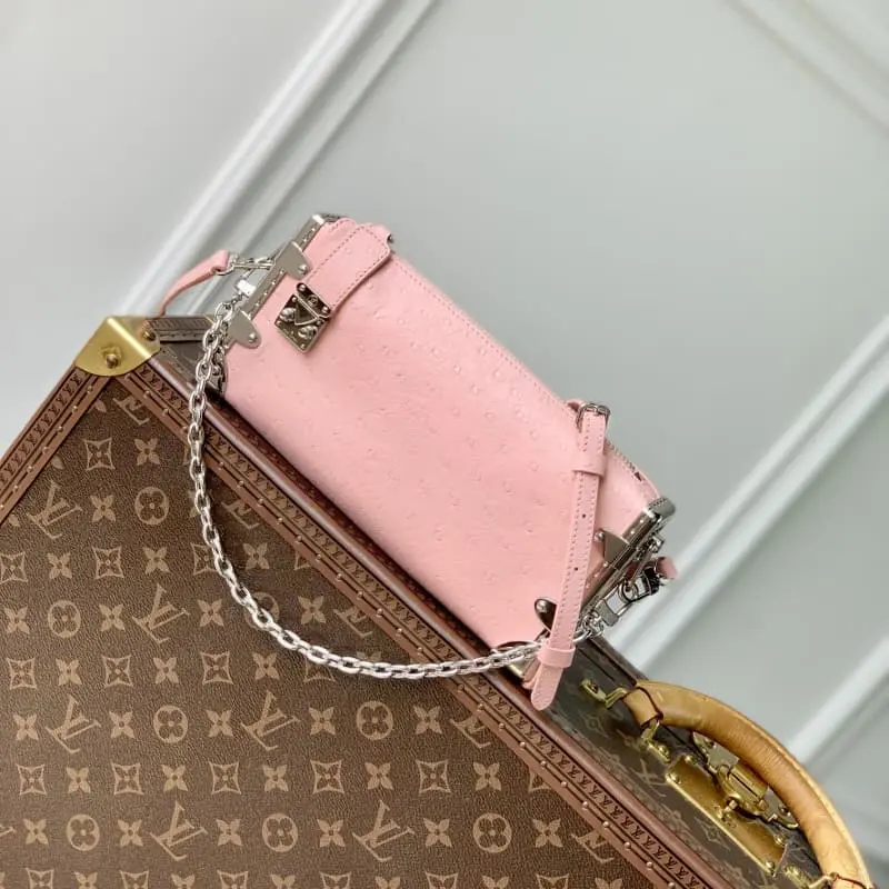 M25445 Pink Ostrich Pattern 23x12x4cm High Quality Bags