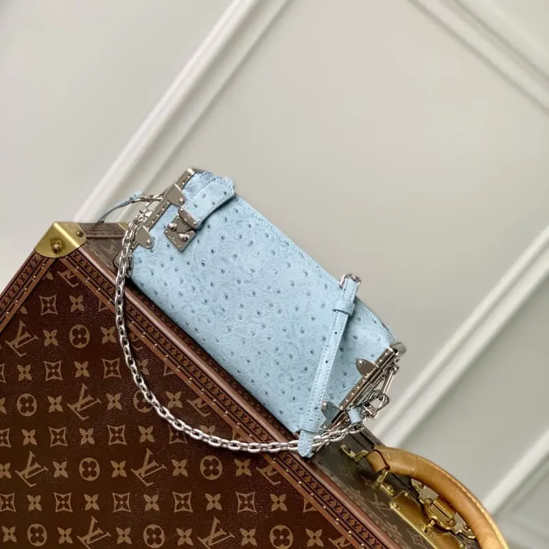 M25445 Sky blue ostrich pattern 23x12x4cm High Quality Bags