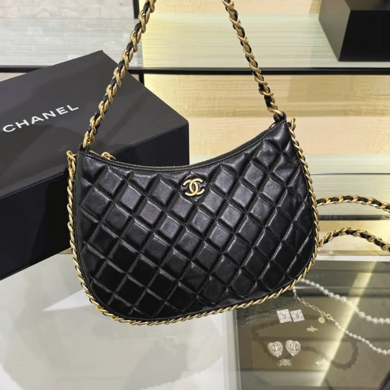 23B Double Chain Hippie Underarm Bag High Quality Bags - Image 7